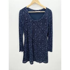 Hope & Harlow | Dresses | Hope Harlow Navy Blue Lace Long Sleeve Dress |  Poshmark